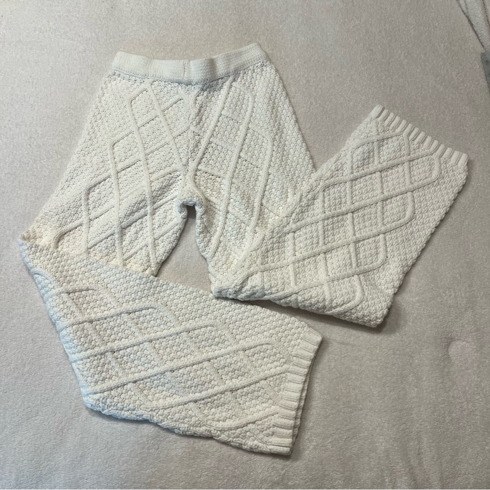 Sabo Skirt Cream Cable Knit Cozy Joggers Sweatpants